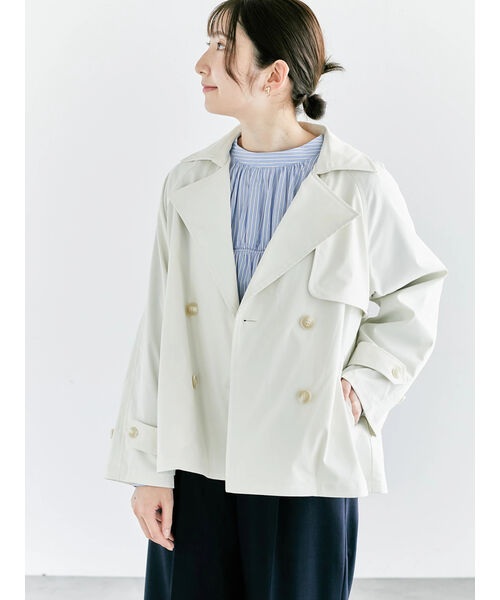 Te chichi TERRASSE 【Water-repellent/Pollen-resistant】 Short Trench Coat