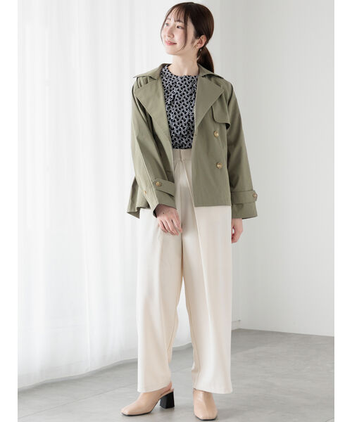 Te chichi TERRASSE 【Water-repellent/Pollen-resistant】 Short Trench Coat
