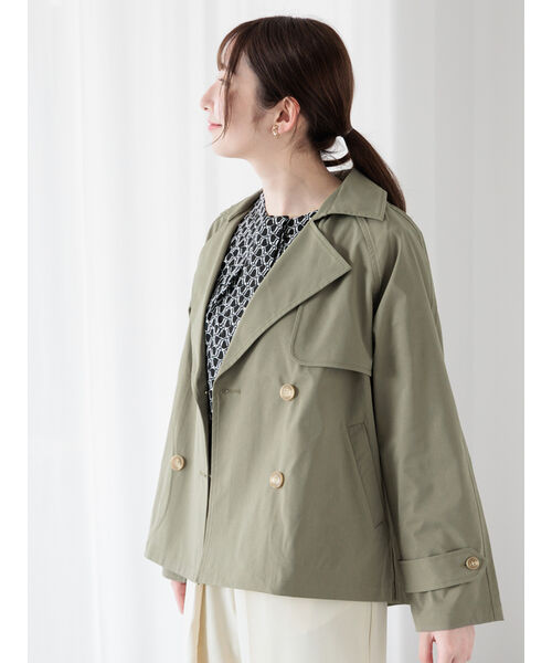 Te chichi TERRASSE 【Water-repellent/Pollen-resistant】 Short Trench Coat