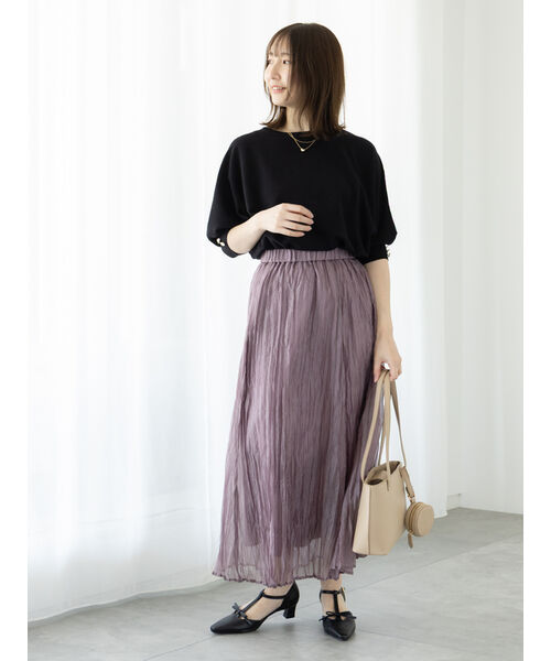 テチチ テラス Te chichi TERRASSE シャイニークリンクルスカート （グレー） グレー