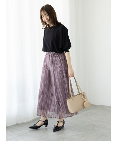 テチチ テラス Te chichi TERRASSE シャイニークリンクルスカート （グレー） グレー