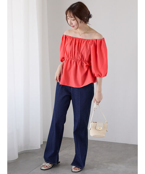 テチチ テラス Te chichi TERRASSE 2WAYオフショルブラウス （チャコールグレー） チャコールグレー
