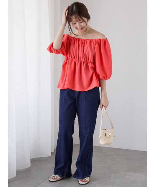 テチチ テラス Te chichi TERRASSE 2WAYオフショルブラウス （チャコールグレー） チャコールグレー