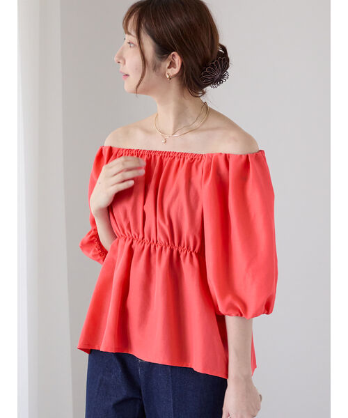 テチチ テラス Te chichi TERRASSE 2WAYオフショルブラウス （チャコールグレー） チャコールグレー