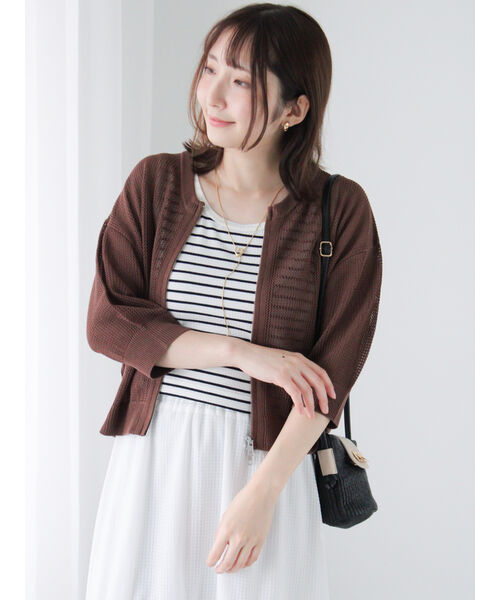 テチチ テラス Te chichi TERRASSE メッシュダブルジップカーディガン （ブラウン） ブラウン