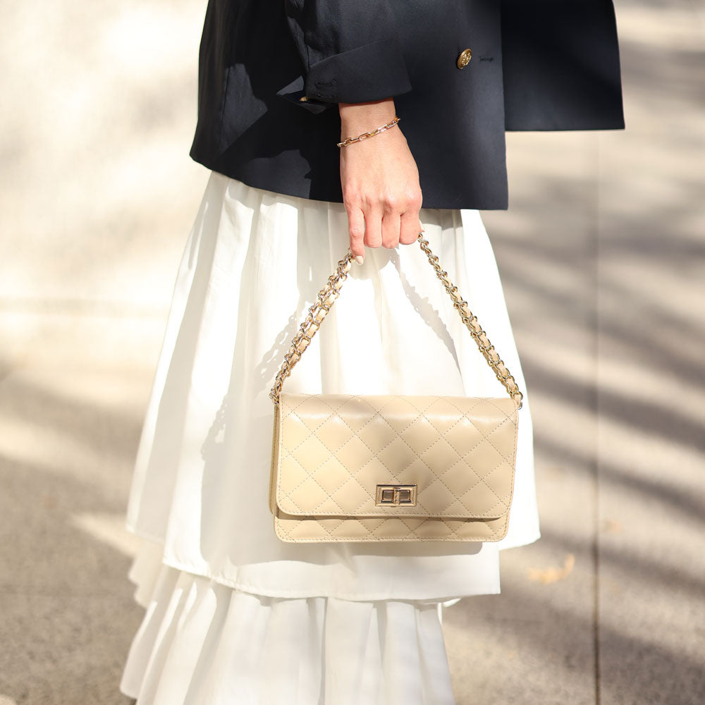 トウキョウヒャッカ 東京百花【Oggia オッジア】グレージュ x シルバー金具,CREAM BEIGE×GOLD