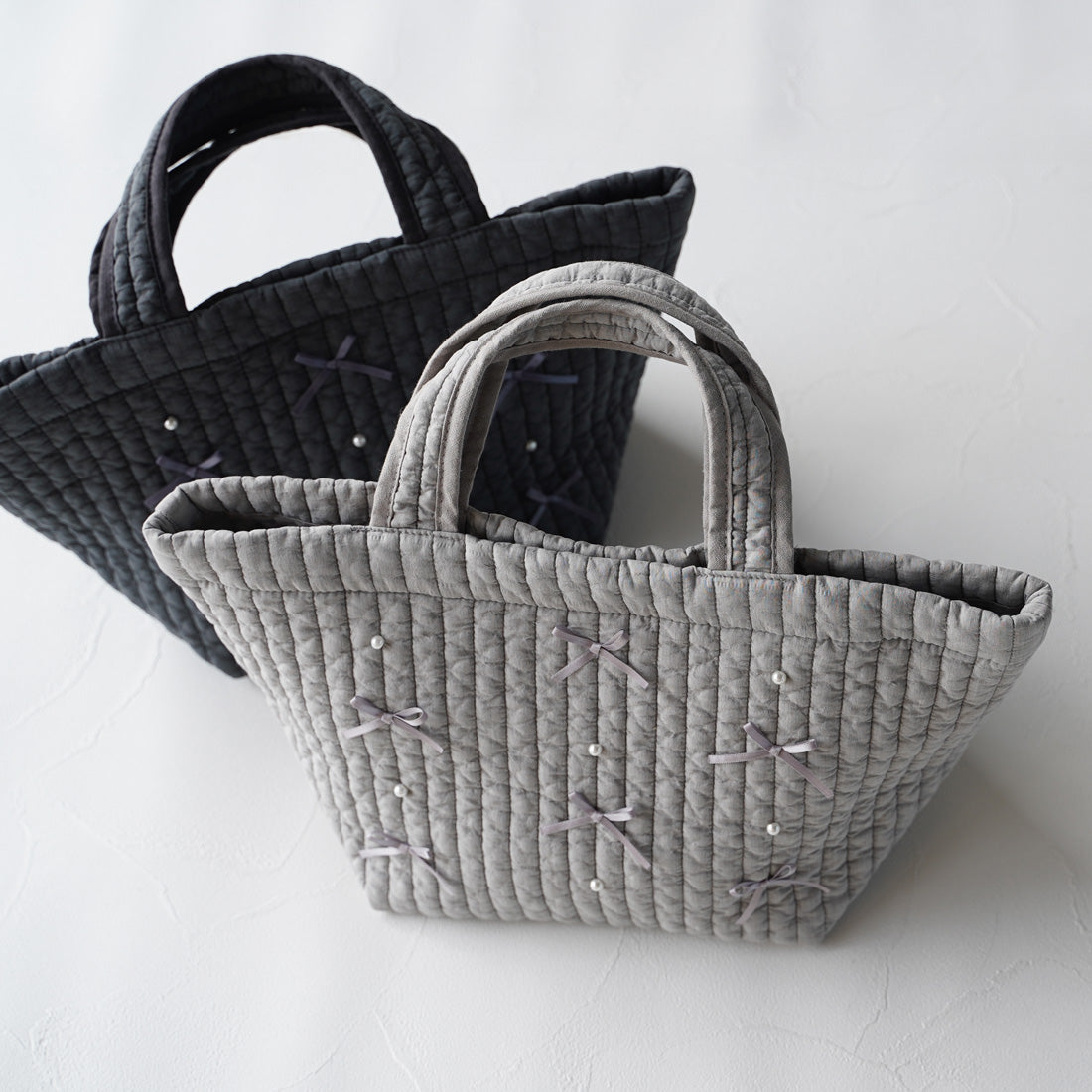 トウキョウヒャッカ 東京百花 【Tote Seryon トートセリョン】リボン＆パール(アンティークグレー) （GRAY） GRAY