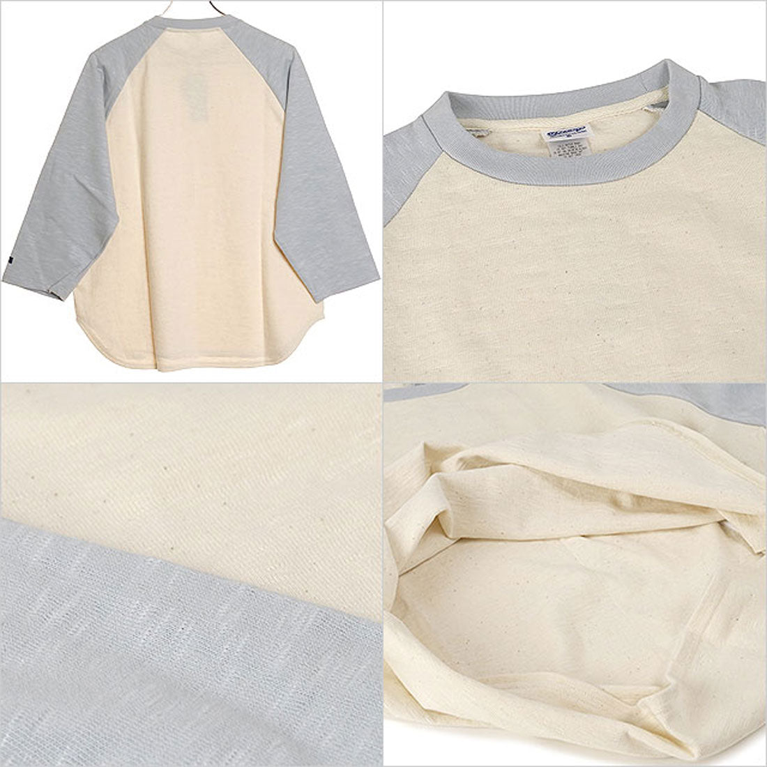 ティージーオーセンティッククラシック Tieasy AUTHENTIC CLASSIC Tieasy × mischief HDCS RAGLAN 3/4 CREW-T NATURAL/CLEAR-BLUE [te001CR34-SP SS24] （NATURAL/CLEAR-BLUE） NATURAL/CLEAR-BLUE