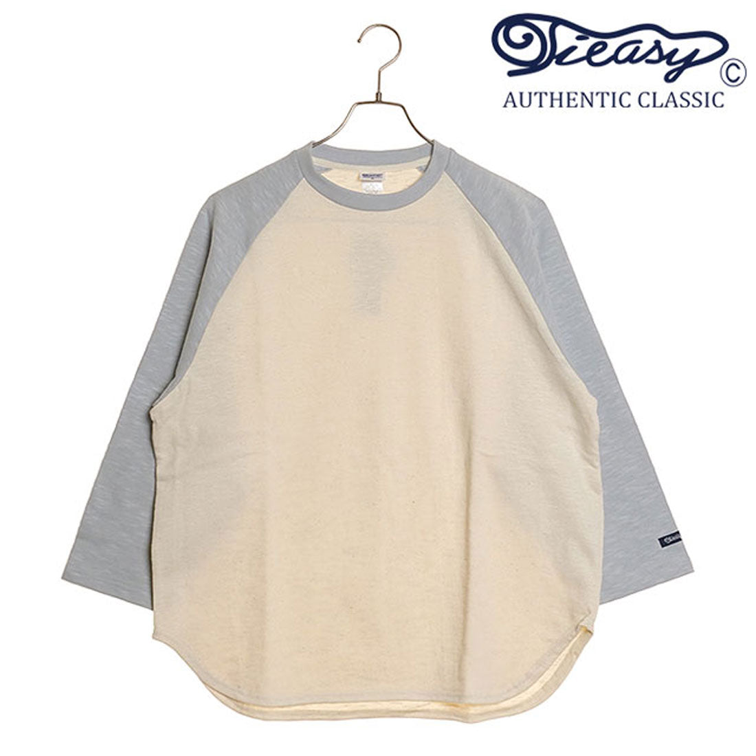 ティージーオーセンティッククラシック Tieasy AUTHENTIC CLASSIC Tieasy × mischief HDCS RAGLAN 3/4 CREW-T NATURAL/CLEAR-BLUE [te001CR34-SP SS24] （NATURAL/CLEAR-BLUE） NATURAL/CLEAR-BLUE
