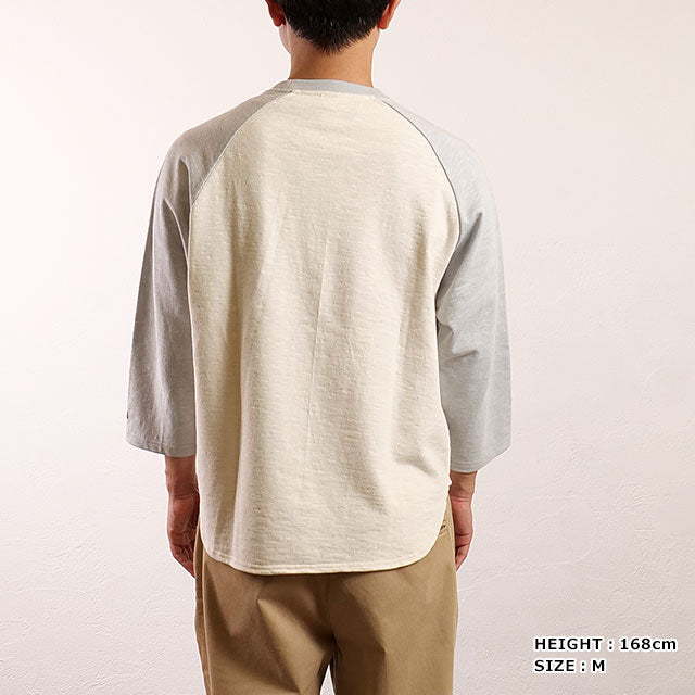 ティージーオーセンティッククラシック Tieasy AUTHENTIC CLASSIC Tieasy × mischief HDCS RAGLAN 3/4 CREW-T NATURAL/CLEAR-BLUE [te001CR34-SP SS24] （NATURAL/CLEAR-BLUE） NATURAL/CLEAR-BLUE