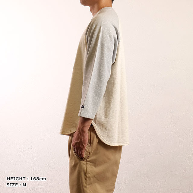 ティージーオーセンティッククラシック Tieasy AUTHENTIC CLASSIC Tieasy × mischief HDCS RAGLAN 3/4 CREW-T NATURAL/CLEAR-BLUE [te001CR34-SP SS24] （NATURAL/CLEAR-BLUE） NATURAL/CLEAR-BLUE