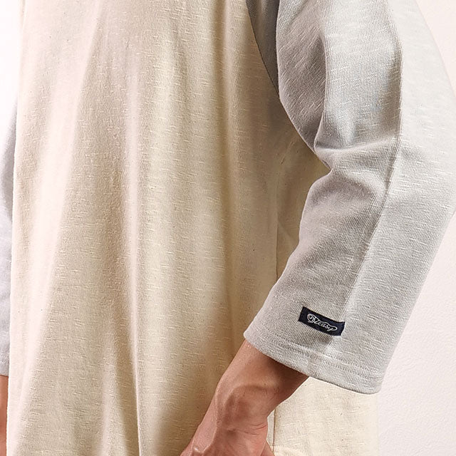ティージーオーセンティッククラシック Tieasy AUTHENTIC CLASSIC Tieasy × mischief HDCS RAGLAN 3/4 CREW-T NATURAL/CLEAR-BLUE [te001CR34-SP SS24] （NATURAL/CLEAR-BLUE） NATURAL/CLEAR-BLUE
