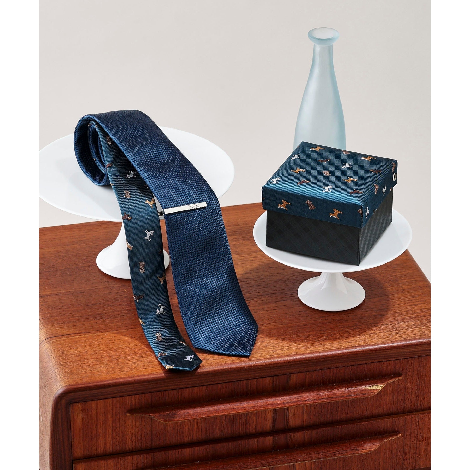 タケオキクチ TAKEO KIKUCHI 【アニマル柄】ネクタイ＆タイバーBOXセット （グリーン(522)） グリーン(522)