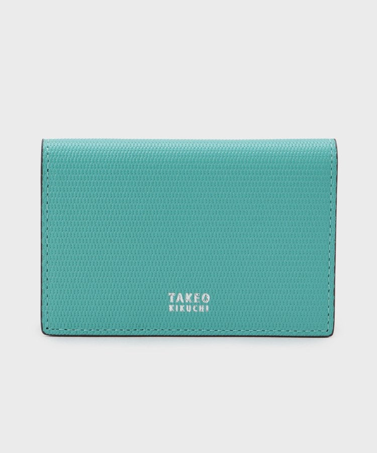 タケオキクチ TAKEO KIKUCHI 【ソフト＆ナチュラル】ミニメッシュ レザー 名刺入れ （ブルーグリーン(597)） ブルーグリーン(597)