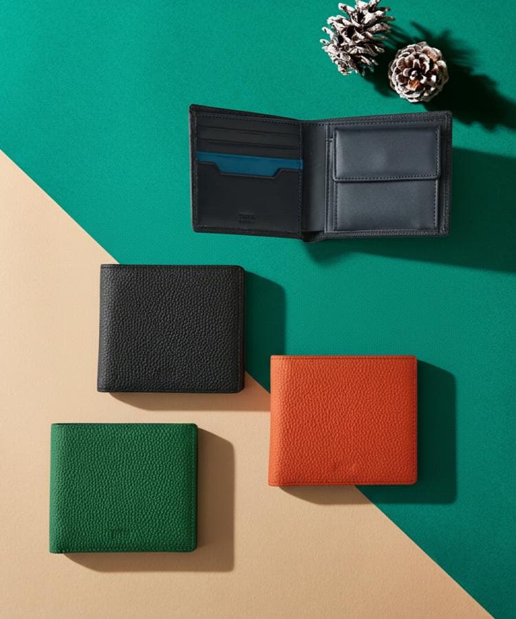 タケオキクチ TAKEO KIKUCHI ソフトシュリンクレザー二つ折り財布 （オレンジ(068)） オレンジ(068)