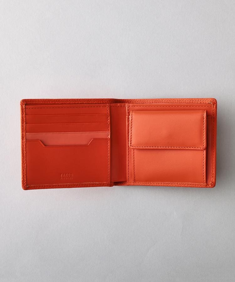 タケオキクチ TAKEO KIKUCHI ソフトシュリンクレザー二つ折り財布 （オレンジ(068)） オレンジ(068)