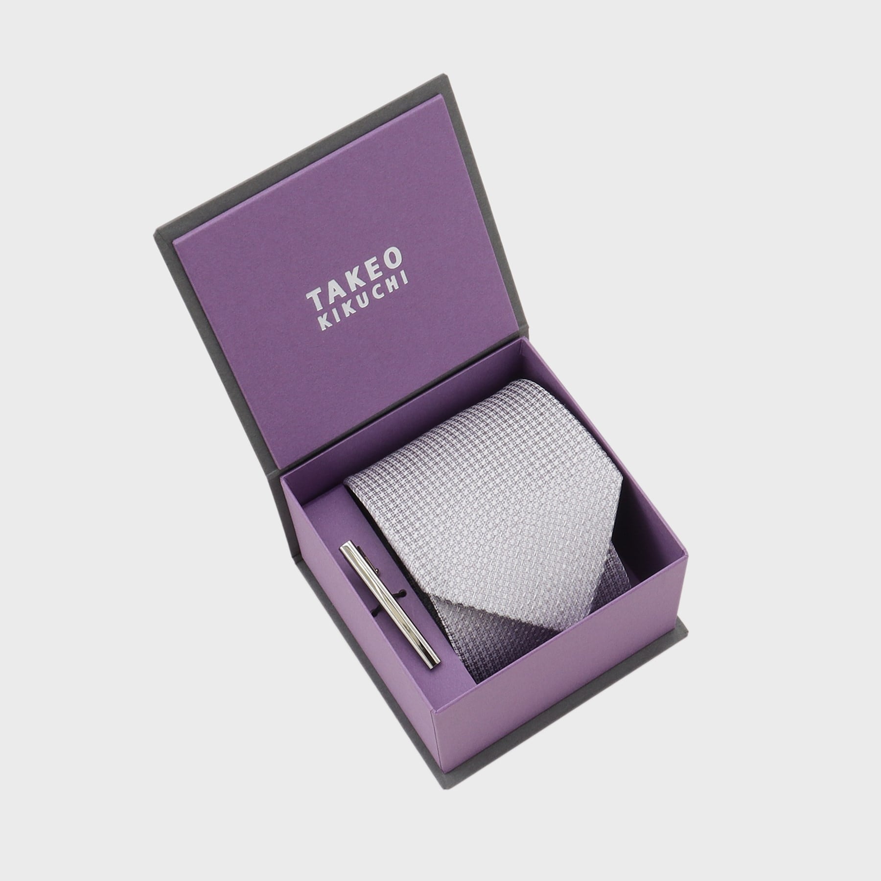 TAKEO KIKUCHI Plain Tie &amp; Tie Bar Color Box Set