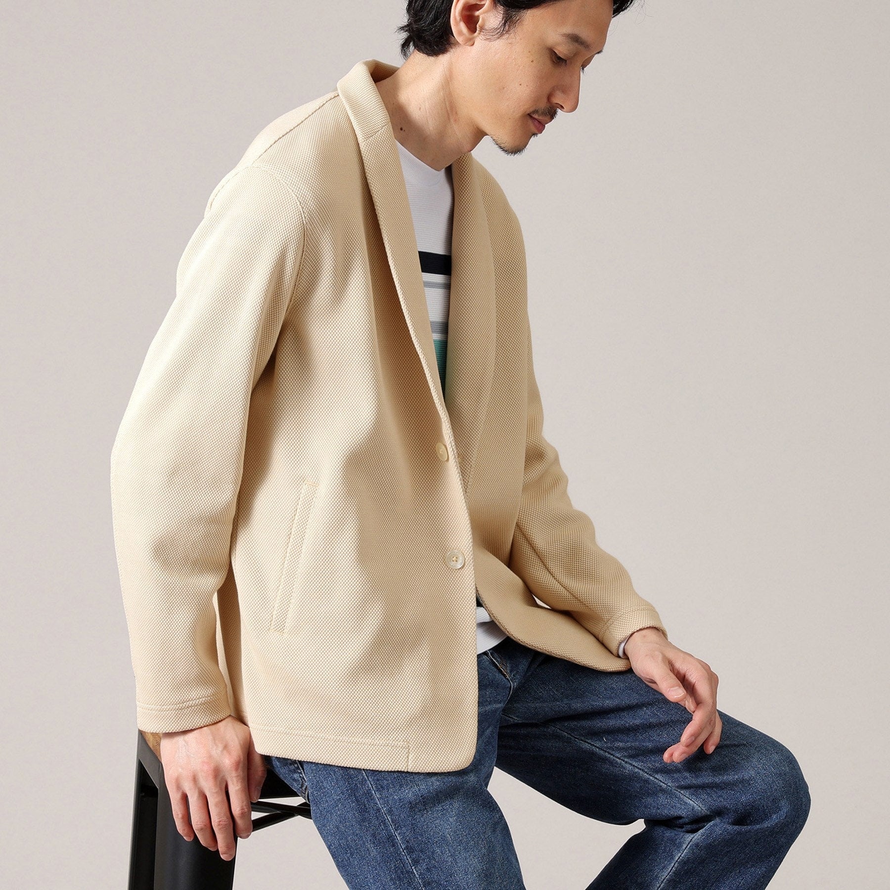 タケオキクチ TAKEO KIKUCHI 尾州 ショールカラー ジャケット