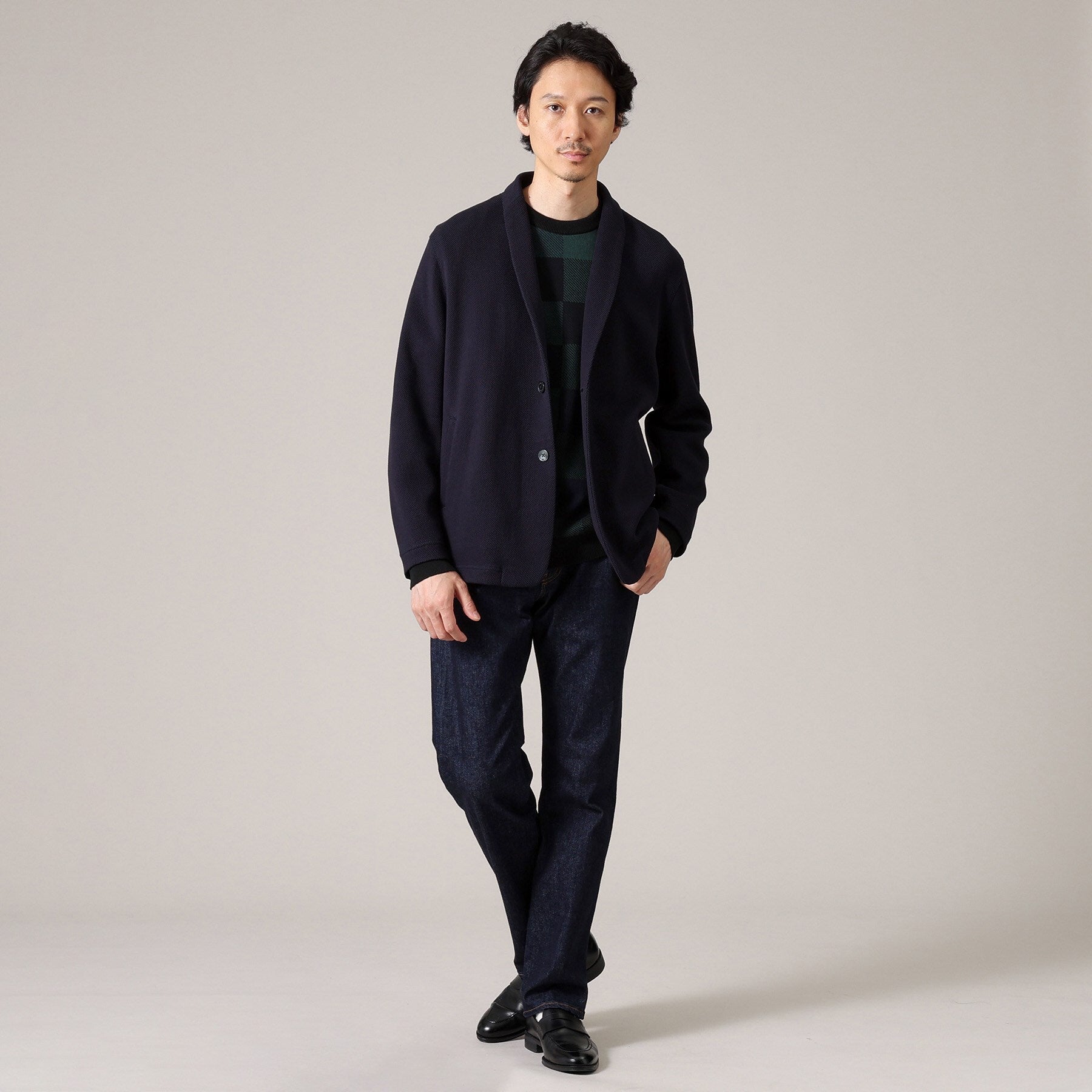 タケオキクチ TAKEO KIKUCHI 尾州 ショールカラー ジャケット