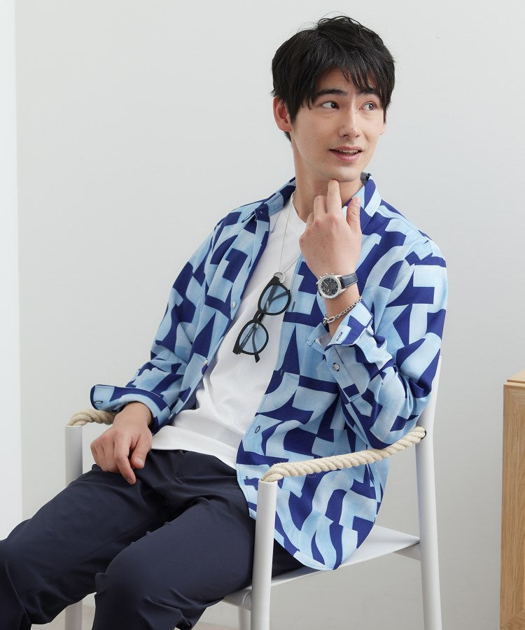 タケオキクチ TAKEO KIKUCHI スライドパズル柄 シャツ （グレー(112)） グレー(112)