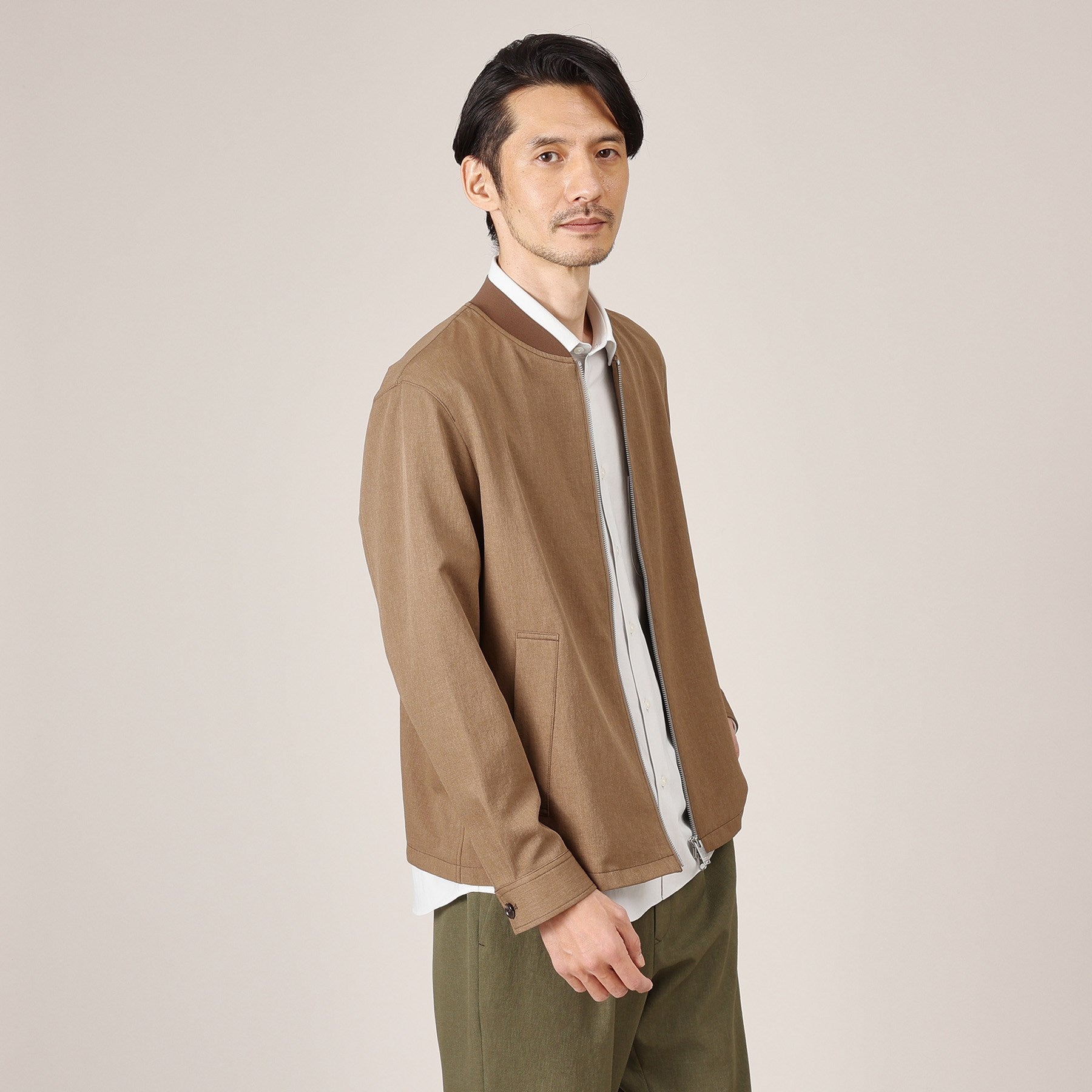 TAKEO KIKUCHI TAKEO KIKUCHI 麻質感卡爾紋羅紋外套