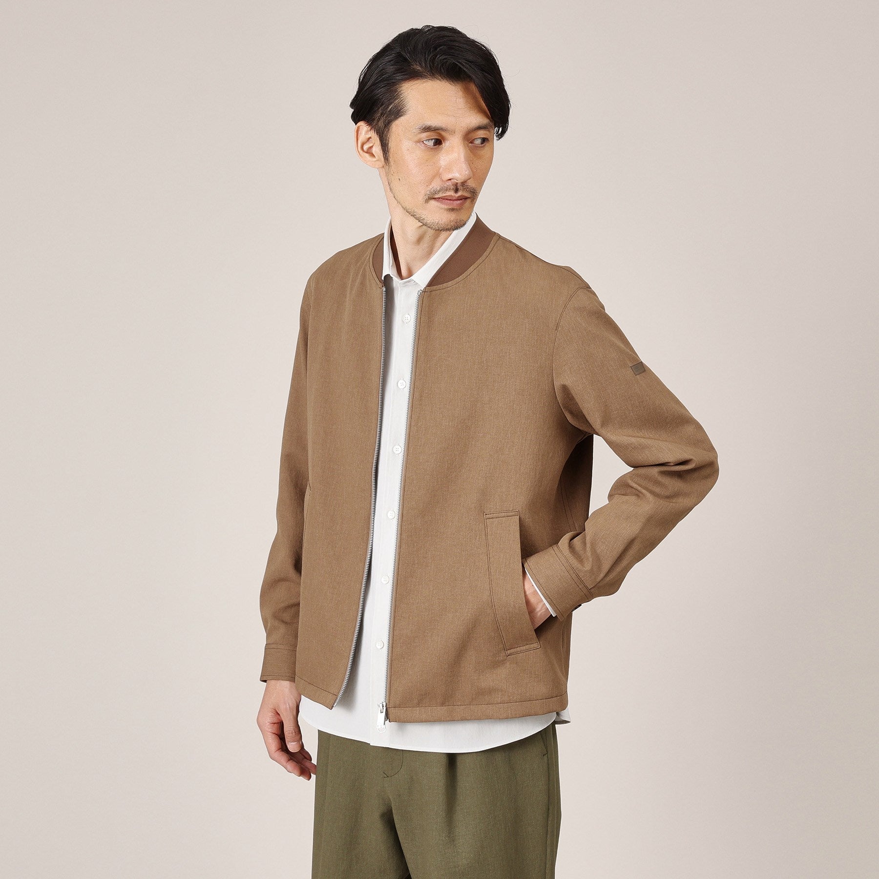 TAKEO KIKUCHI TAKEO KIKUCHI 麻質感卡爾紋羅紋外套