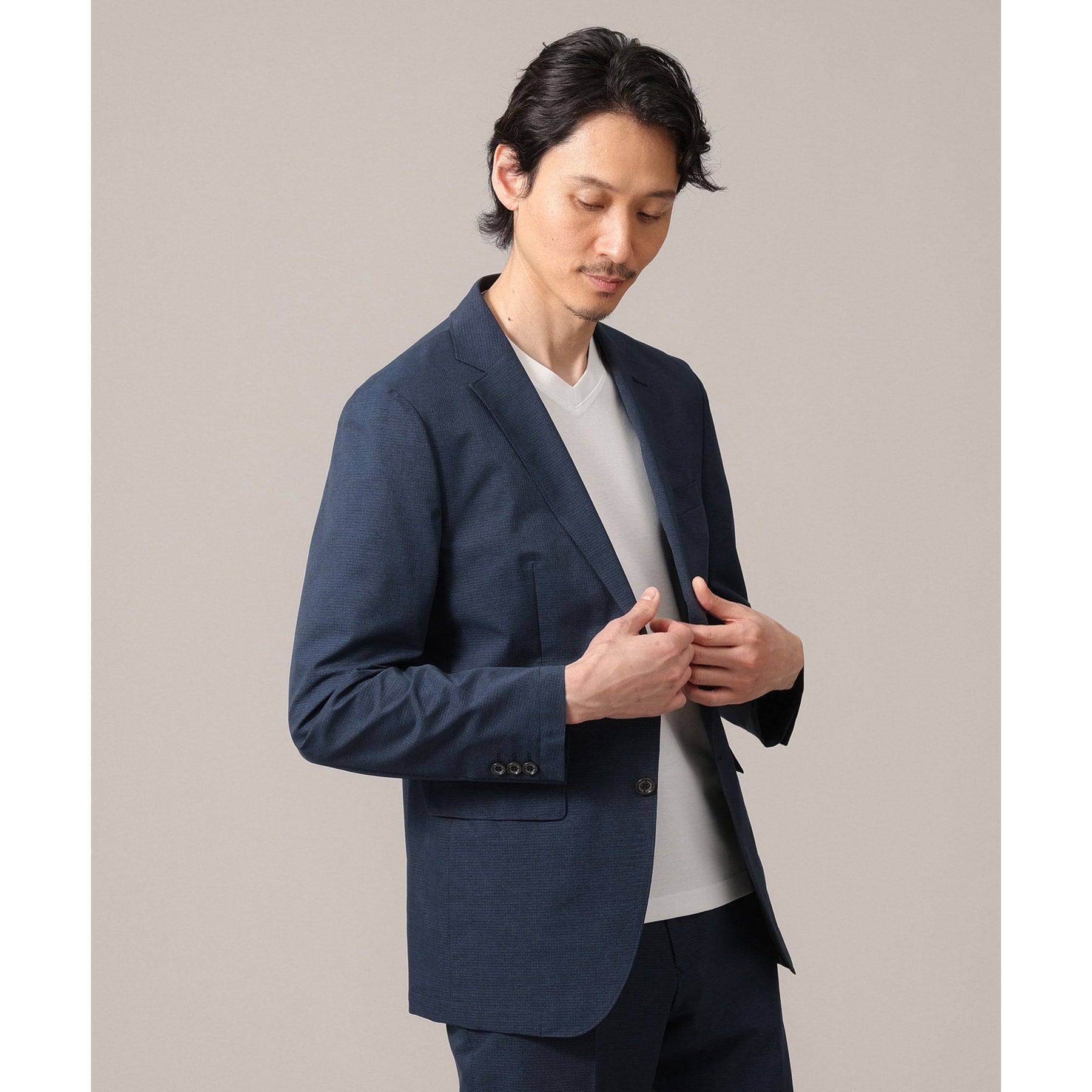 タケオキクチ TAKEO KIKUCHI 【抗菌防臭】COOL DOTS（R）ドビープリント ジャケット （ネイビー(094)） ネイビー(094)