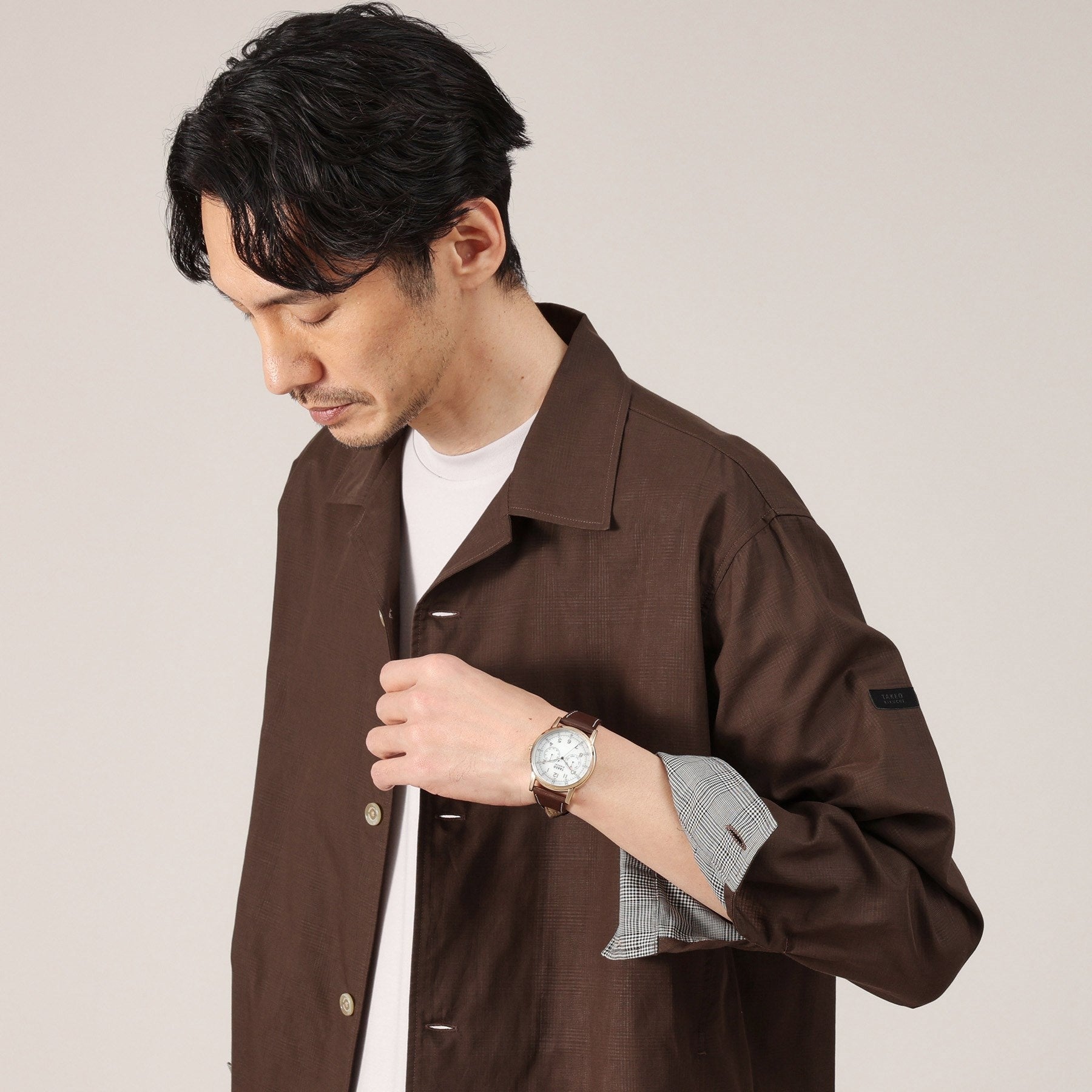 タケオキクチ TAKEO KIKUCHI ダブルフェイス シャツ 羽織り （ブラウン(044)） ブラウン(044)
