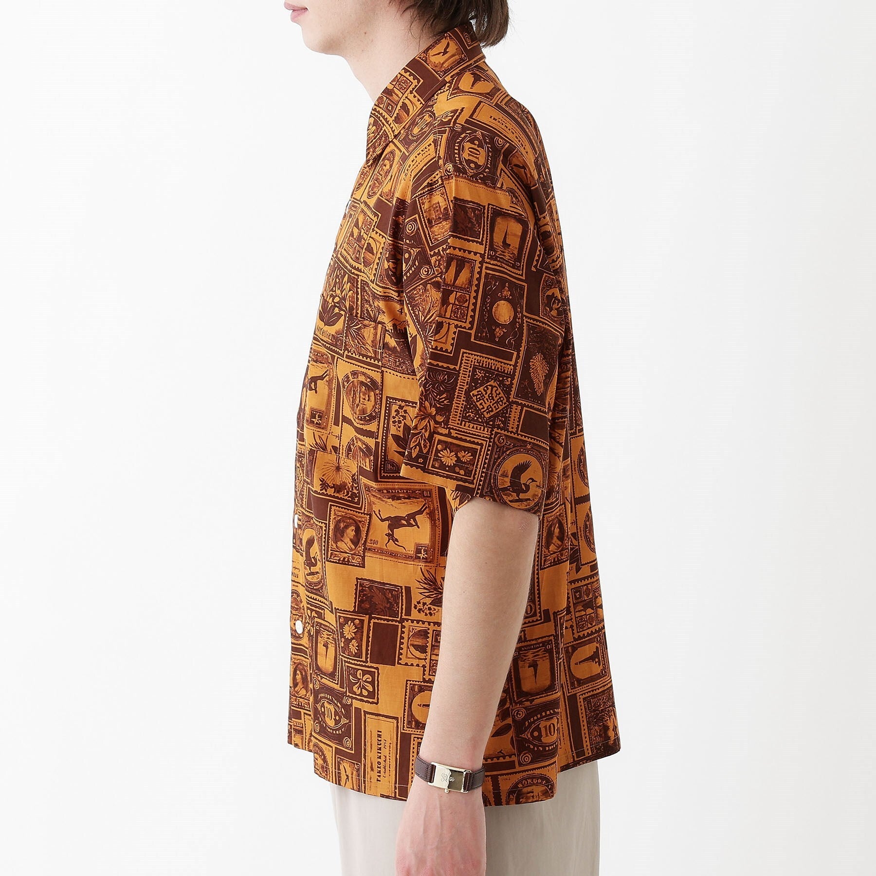 タケオキクチ TAKEO KIKUCHI 【THE FLAGSHIP】アーカイブ切手柄半袖シャツ （アイボリー(104)） アイボリー(104)