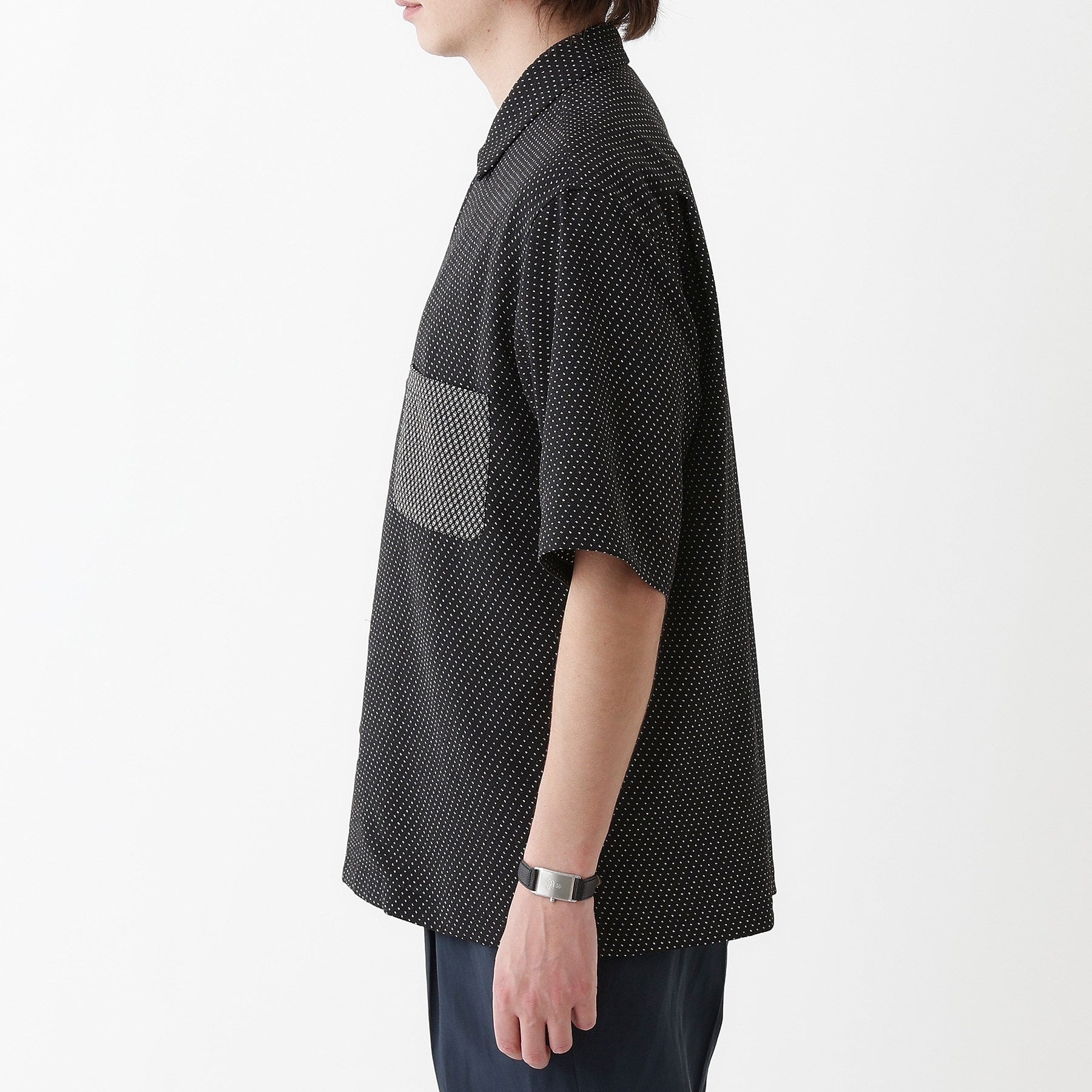 タケオキクチ TAKEO KIKUCHI 【THE FLAGSHIP】丹後ちりめん 半袖シャツ （ブラック(119)） ブラック(119)