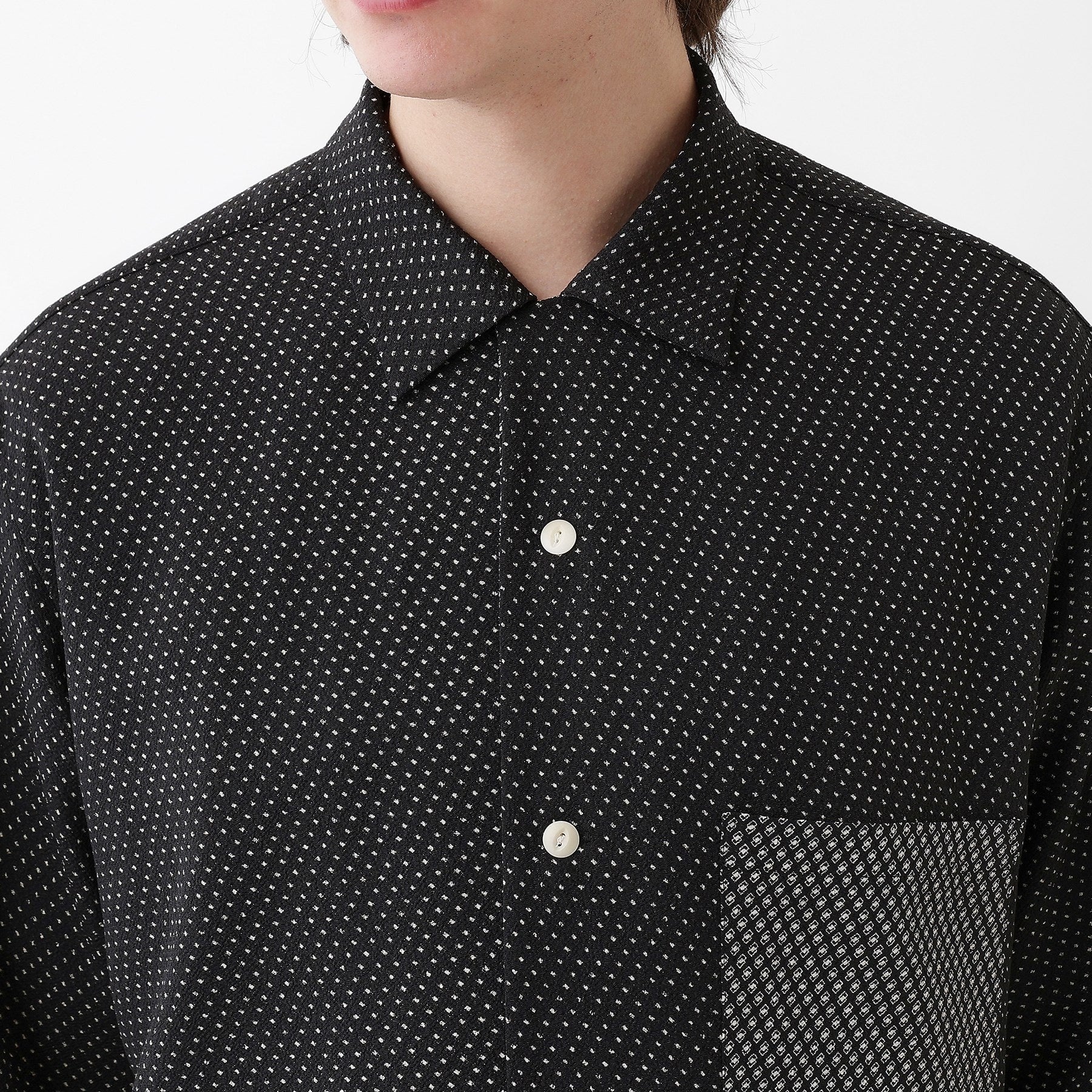 タケオキクチ TAKEO KIKUCHI 【THE FLAGSHIP】丹後ちりめん 半袖シャツ （ブラック(119)） ブラック(119)