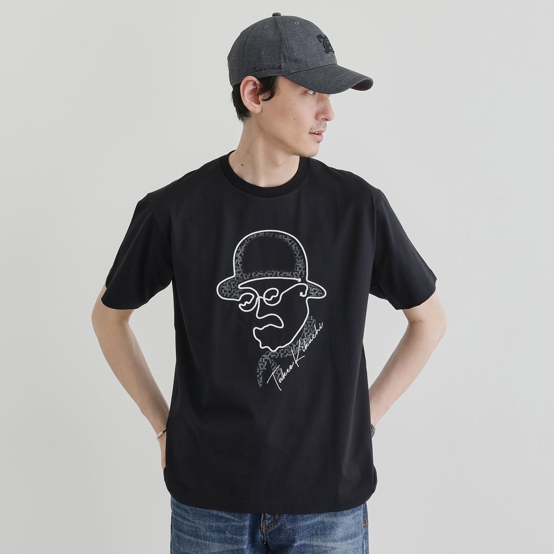 タケオキクチ TAKEO KIKUCHI 【Sサイズ～】フェイスロープ刺繍 天竺Tシャツ （ブラック(019)） ブラック(019)
