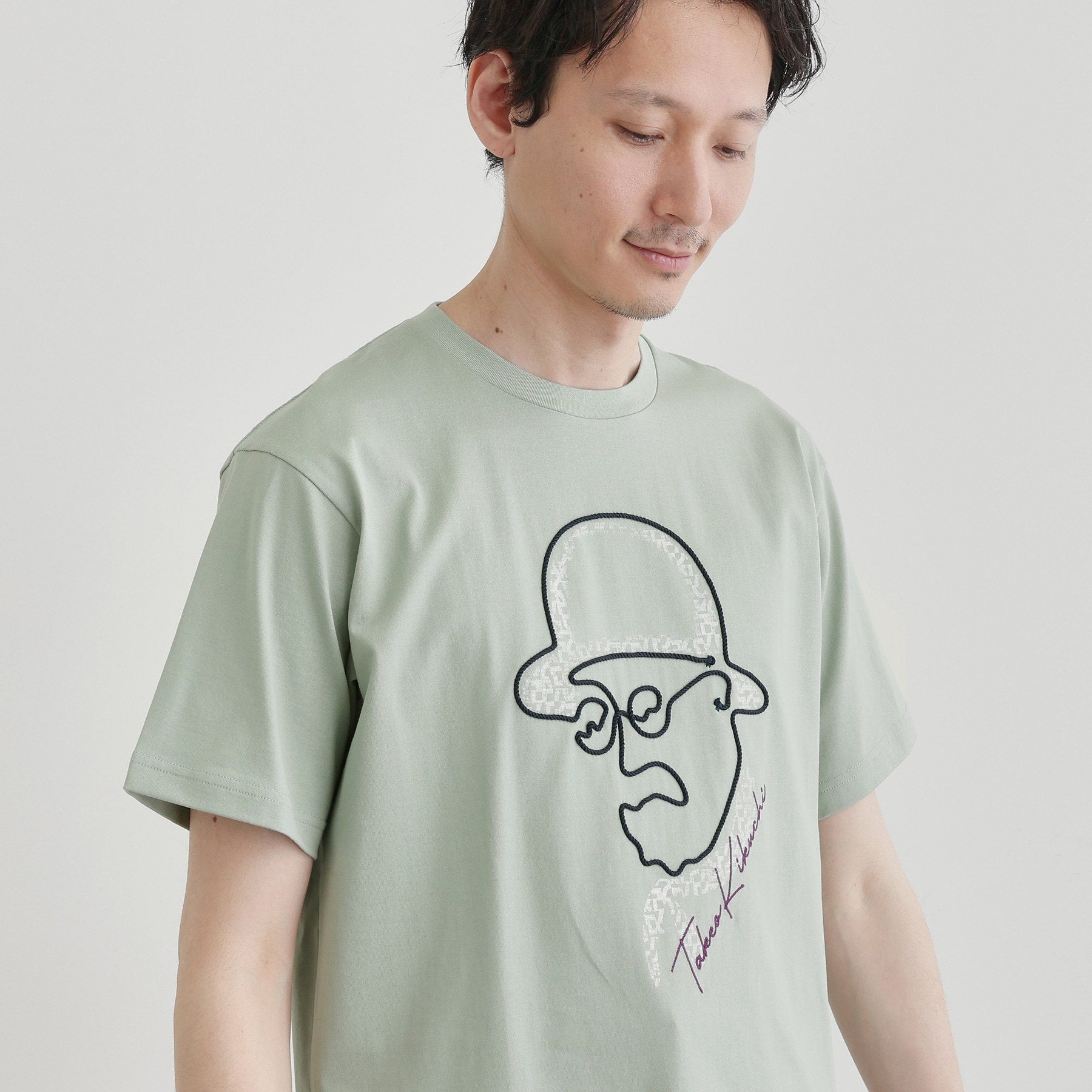 タケオキクチ TAKEO KIKUCHI 【Sサイズ～】フェイスロープ刺繍 天竺Tシャツ （ブラック(019)） ブラック(019)