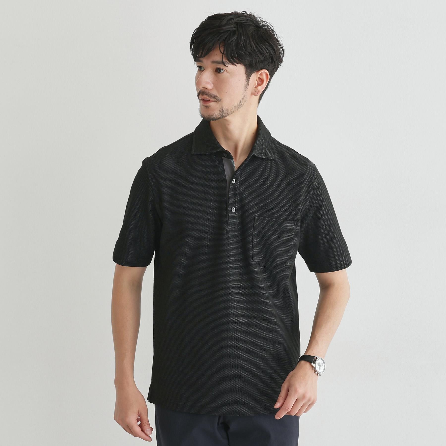 タケオキクチ TAKEO KIKUCHI 【抗菌防臭／5サイズ展開】ハニカムメランジ ポロシャツ （チャコールグレー(014)） チャコールグレー(014)