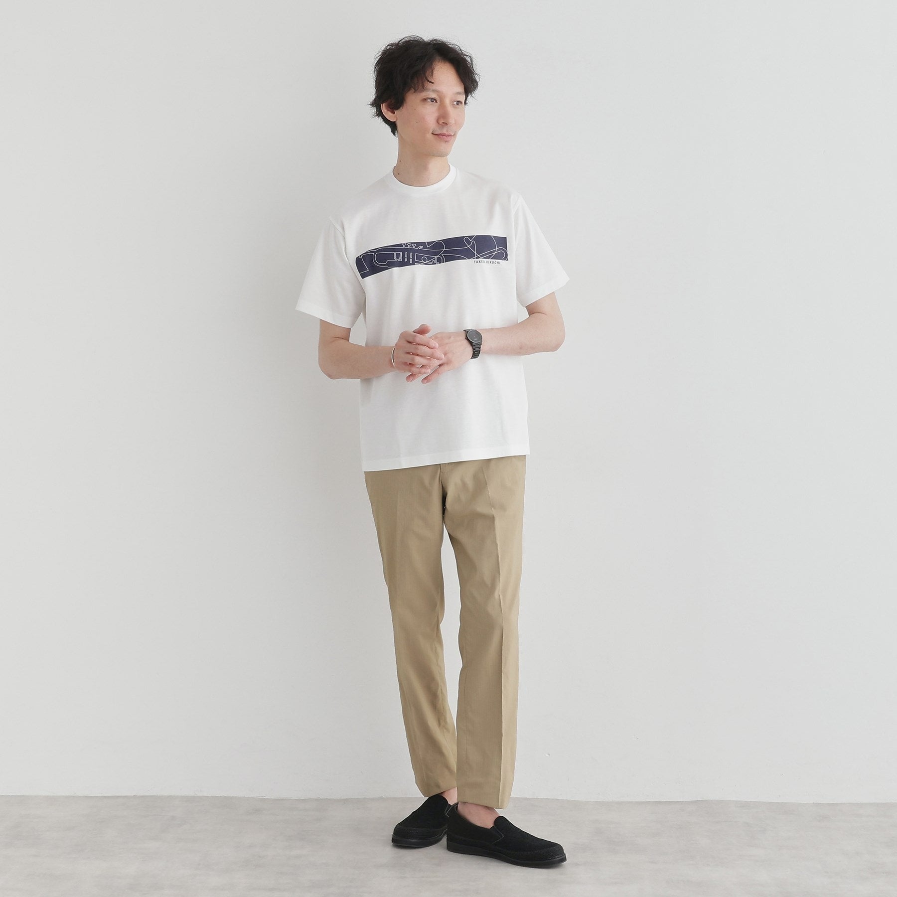 タケオキクチ TAKEO KIKUCHI バープリントポンチTシャツ （チャコールグレー(014)） チャコールグレー(014)