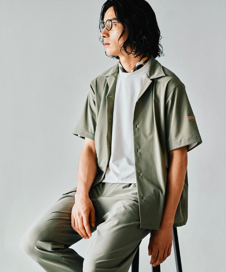 タケオキクチ TAKEO KIKUCHI 【接触冷感】エアートール オープンカラーシャツ （カーキ(027)） カーキ(027)