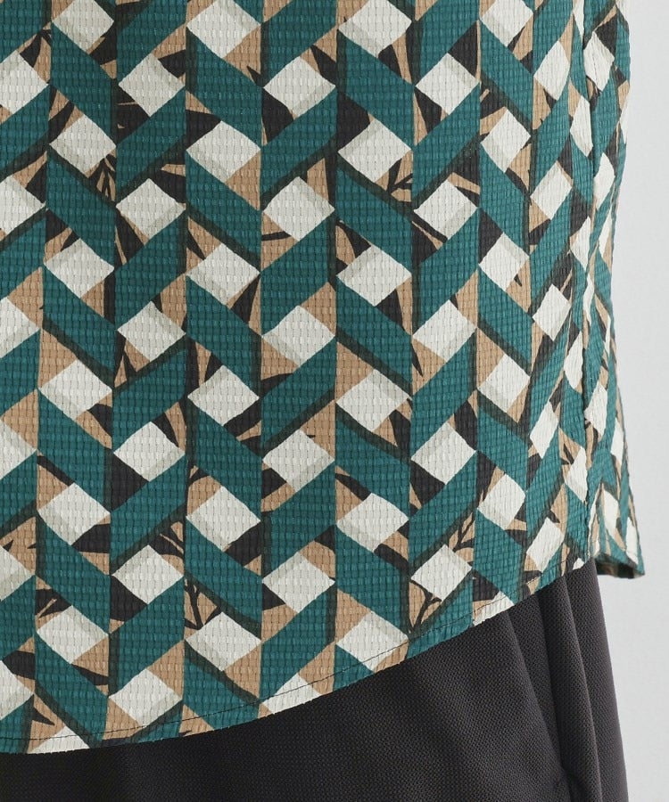 タケオキクチ TAKEO KIKUCHI 【通気性】籠目アート柄 サッカーシャツ （マスタード(133)） マスタード(133)