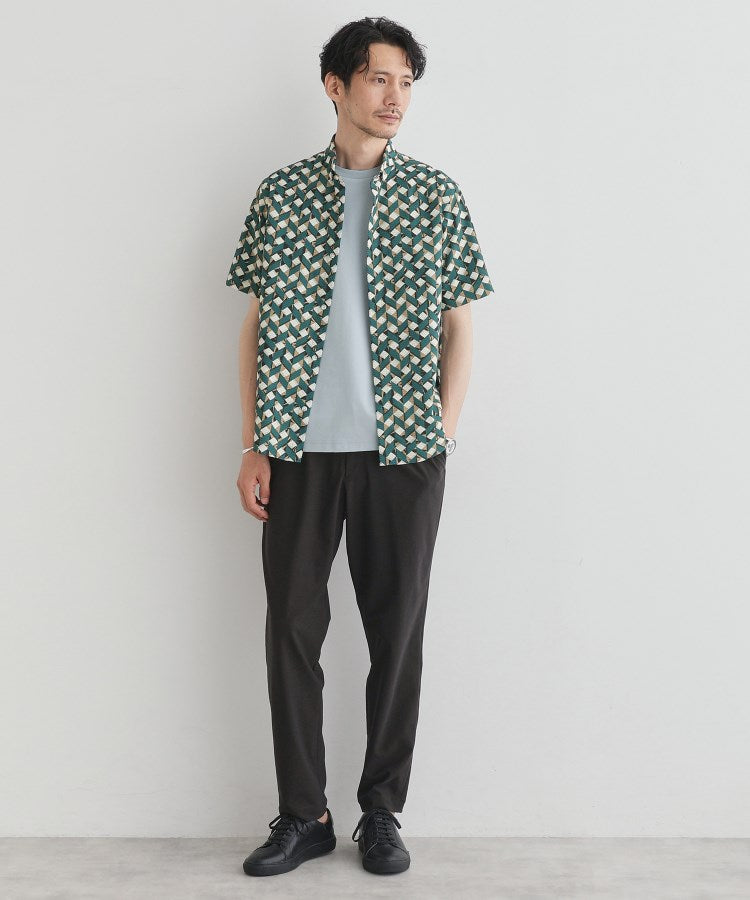 タケオキクチ TAKEO KIKUCHI 【通気性】籠目アート柄 サッカーシャツ （マスタード(133)） マスタード(133)