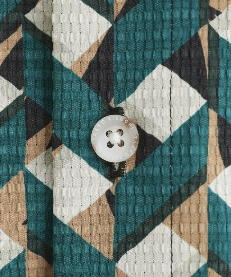 タケオキクチ TAKEO KIKUCHI 【通気性】籠目アート柄 サッカーシャツ （マスタード(133)） マスタード(133)