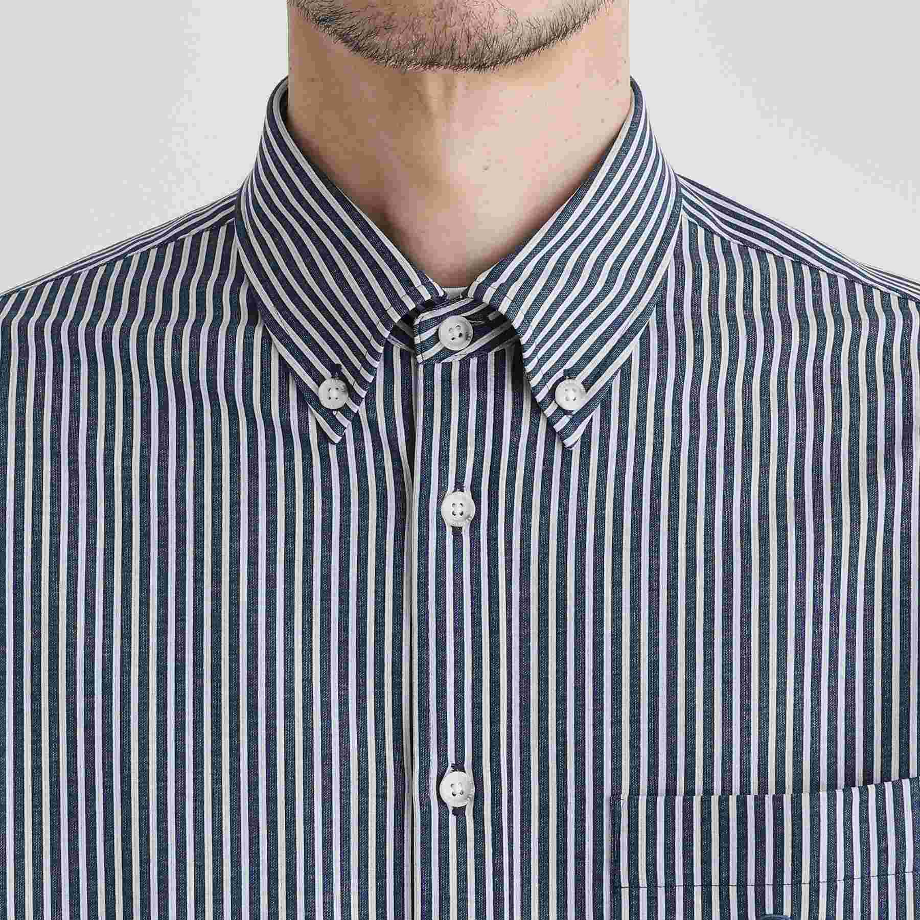 タケオキクチ TAKEO KIKUCHI 【接触冷感】ストライプジャージ ボタンダウンシャツ （ネイビー(394)） ネイビー(394)