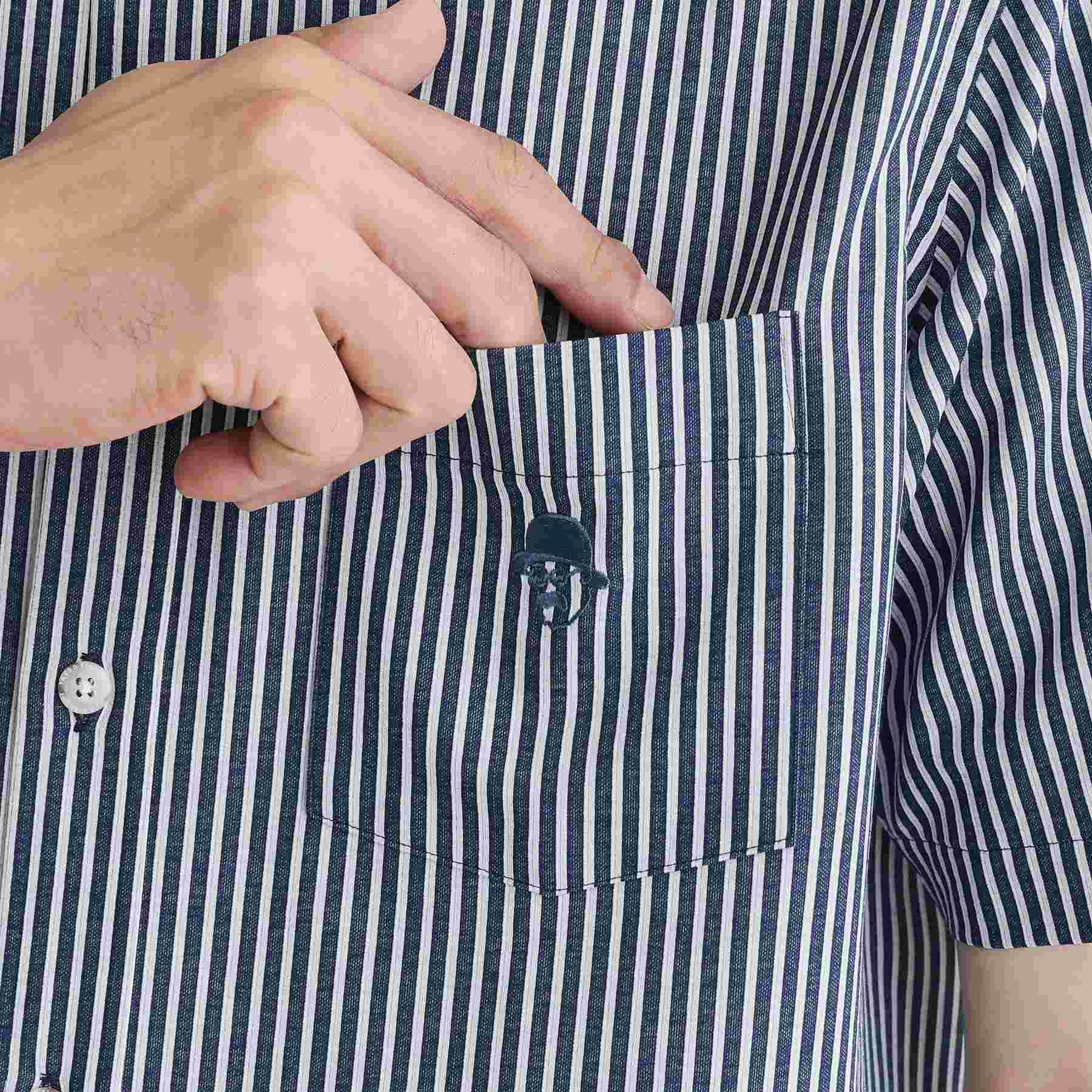 タケオキクチ TAKEO KIKUCHI 【接触冷感】ストライプジャージ ボタンダウンシャツ （ネイビー(394)） ネイビー(394)