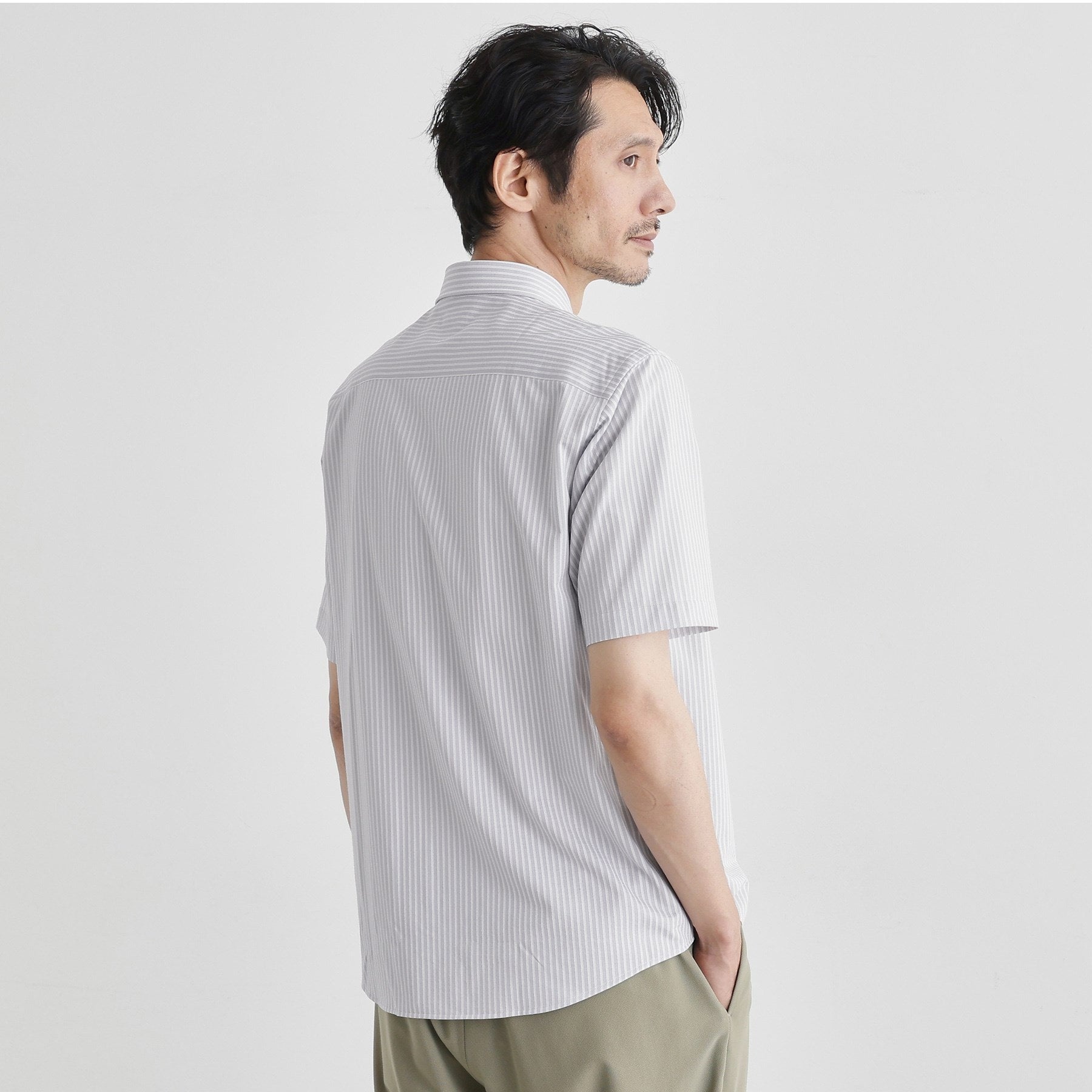 タケオキクチ TAKEO KIKUCHI 【接触冷感】ストライプジャージ ボタンダウンシャツ （ネイビー(394)） ネイビー(394)