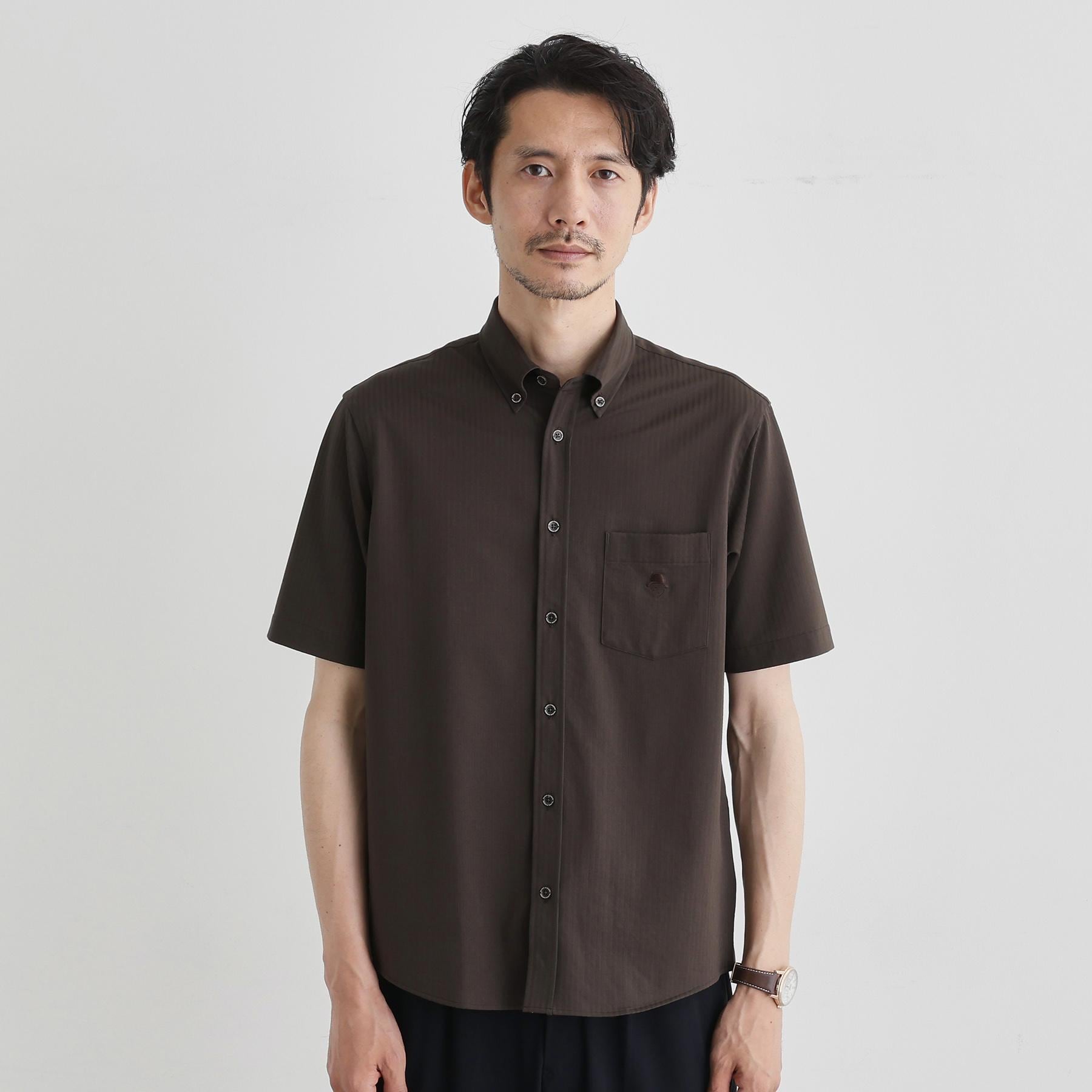 タケオキクチ TAKEO KIKUCHI 【接触冷感】ストライプジャージ ボタンダウンシャツ （ネイビー(394)） ネイビー(394)