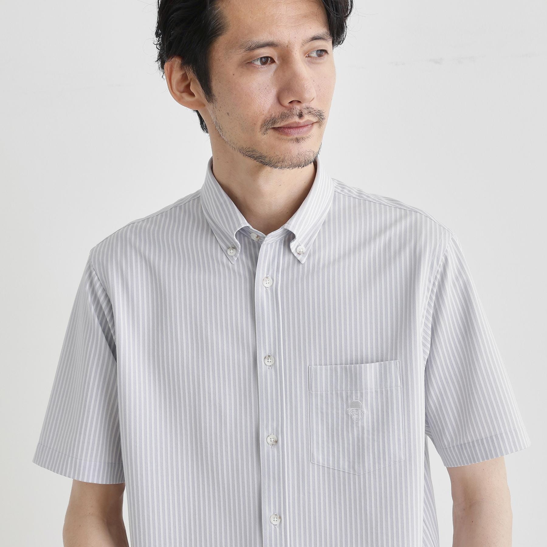 タケオキクチ TAKEO KIKUCHI 【接触冷感】ストライプジャージ ボタンダウンシャツ （ネイビー(394)） ネイビー(394)