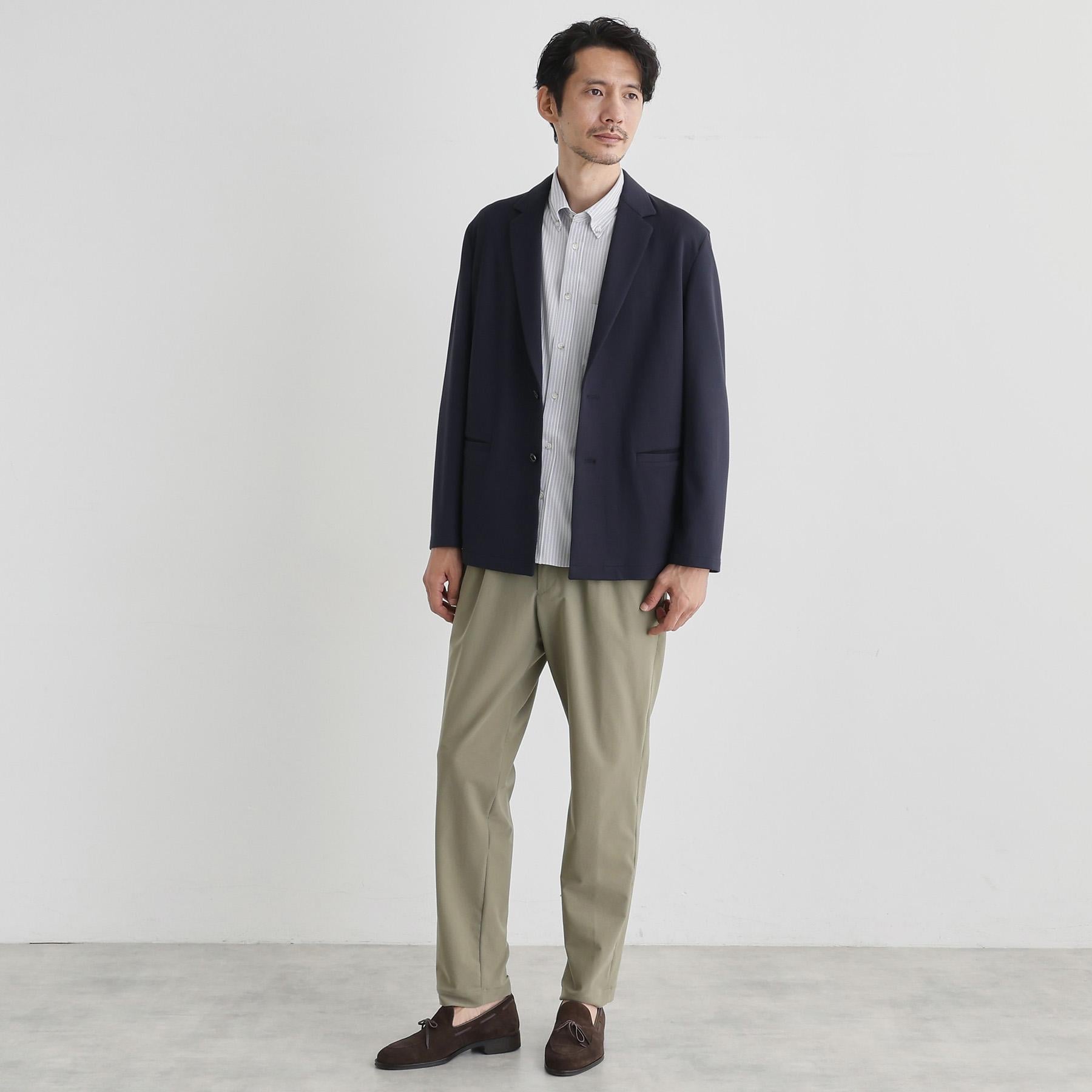 タケオキクチ TAKEO KIKUCHI 【接触冷感】ストライプジャージ ボタンダウンシャツ （ネイビー(394)） ネイビー(394)