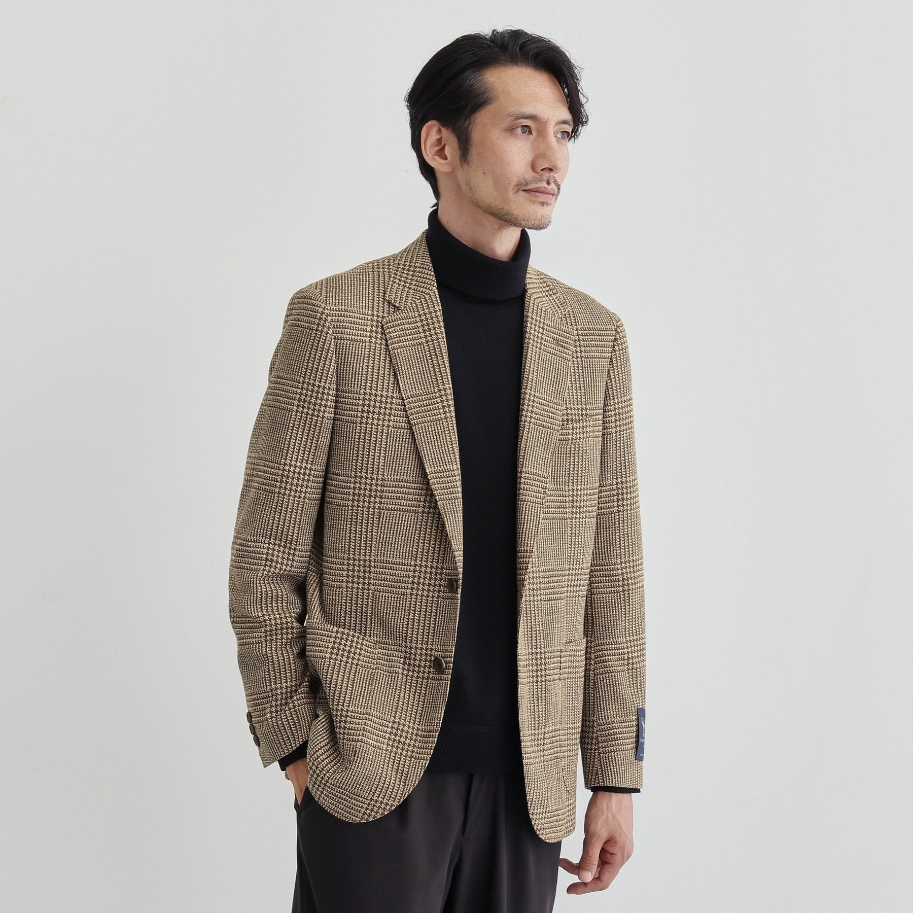 タケオキクチ TAKEO KIKUCHI グレンチェックプリント ジャージ ジャケット （ブルー(293)） ブルー(293)