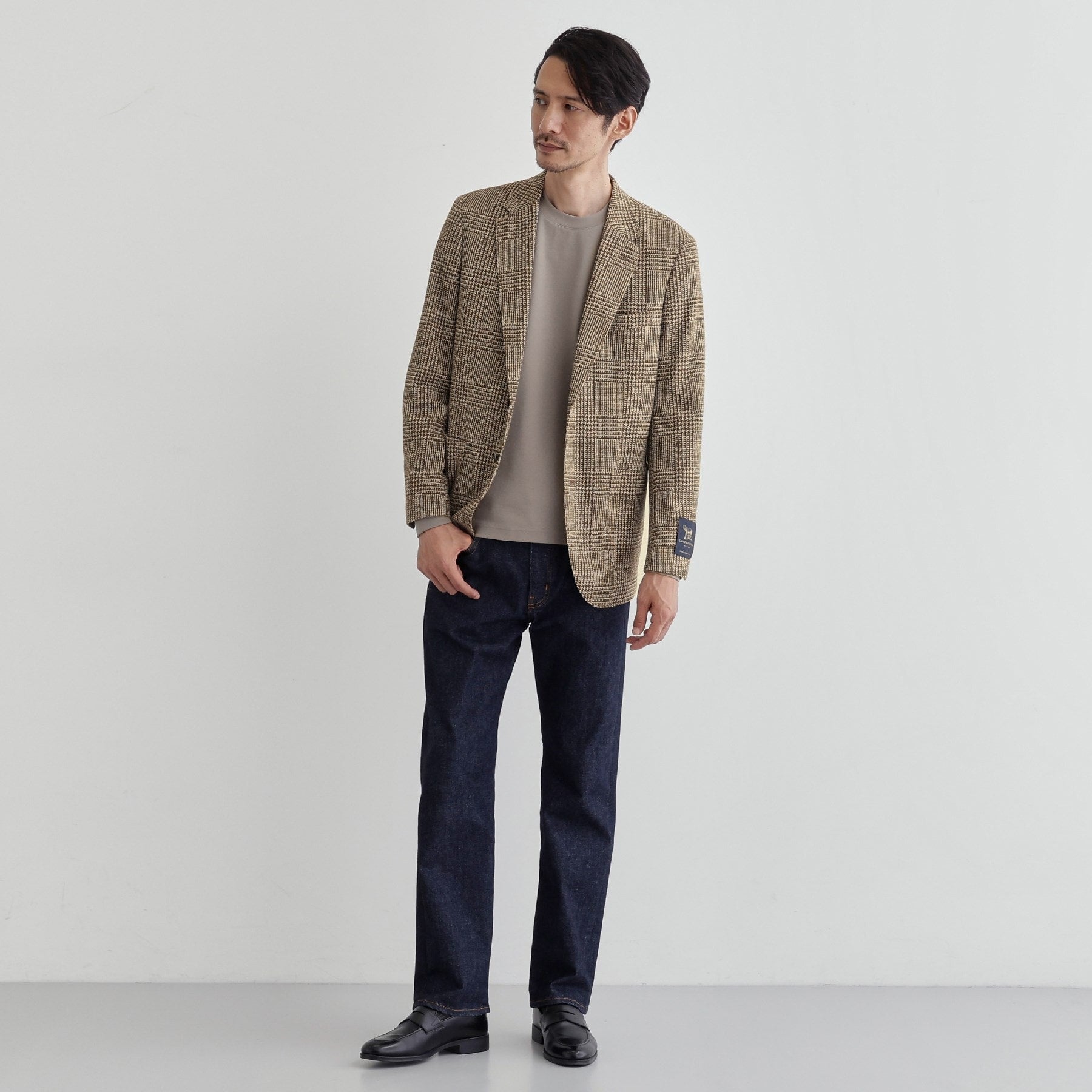 タケオキクチ TAKEO KIKUCHI グレンチェックプリント ジャージ ジャケット （ブルー(293)） ブルー(293)