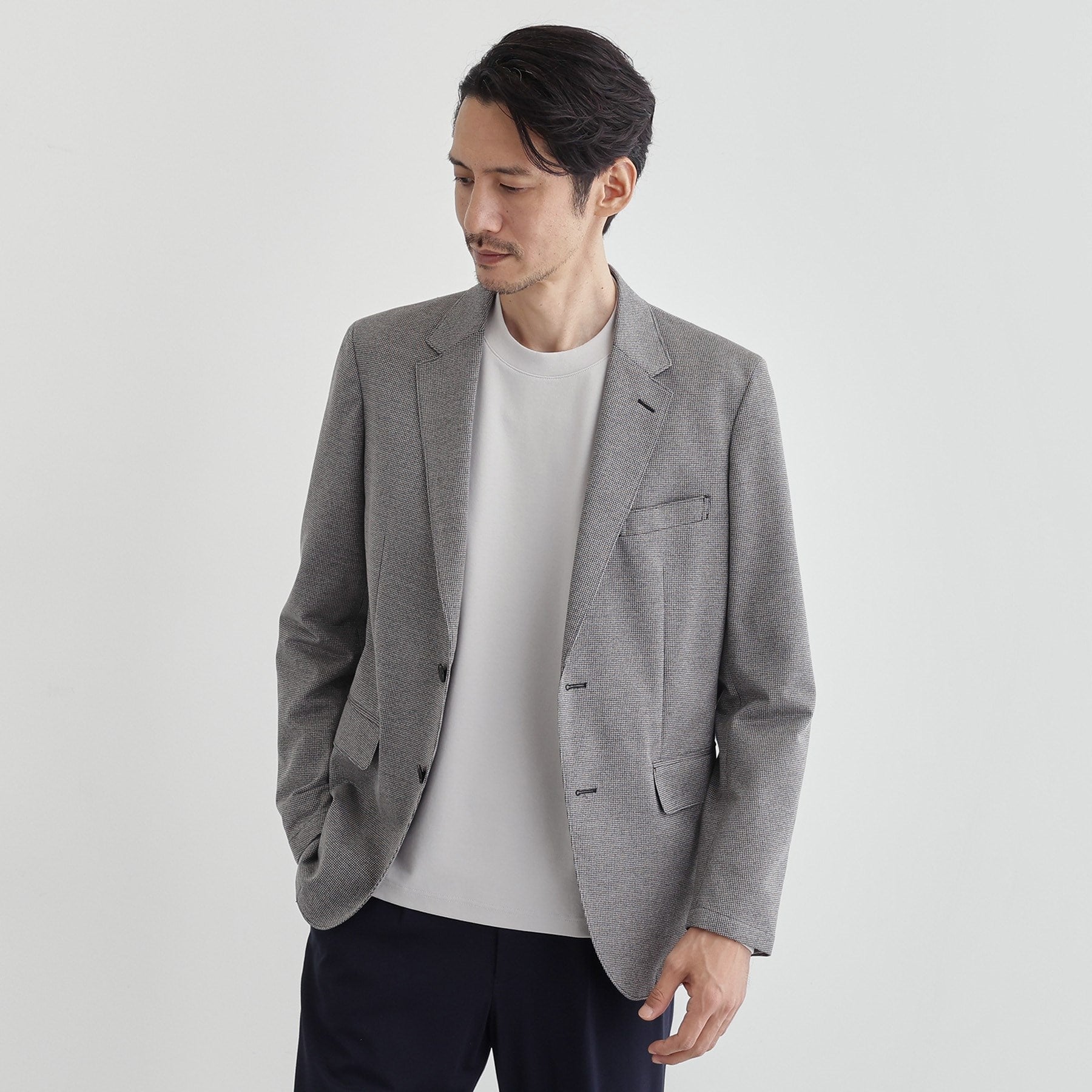 タケオキクチ TAKEO KIKUCHI 【Sサイズ～】ストレッチ ポンチ テーラード Tシャツ （ホワイト(001)） ホワイト(001)