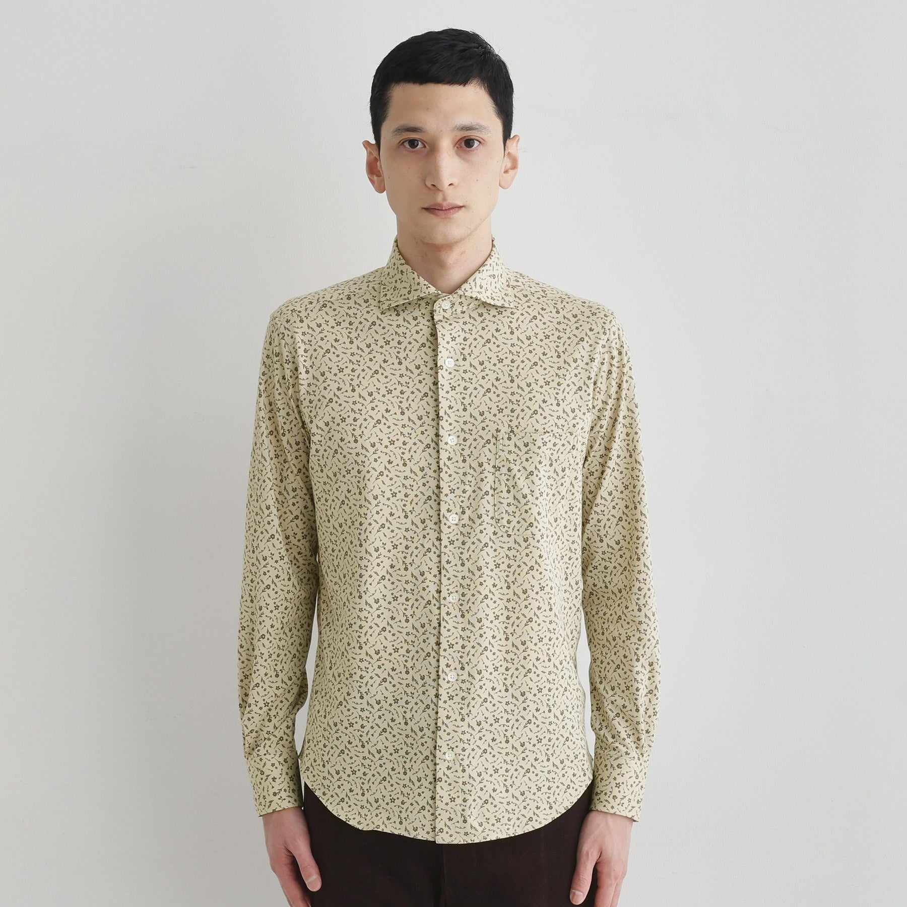 タケオキクチ TAKEO KIKUCHI クールマックス 鹿の子 プリント シャツ （ホワイト(001)） ホワイト(001)