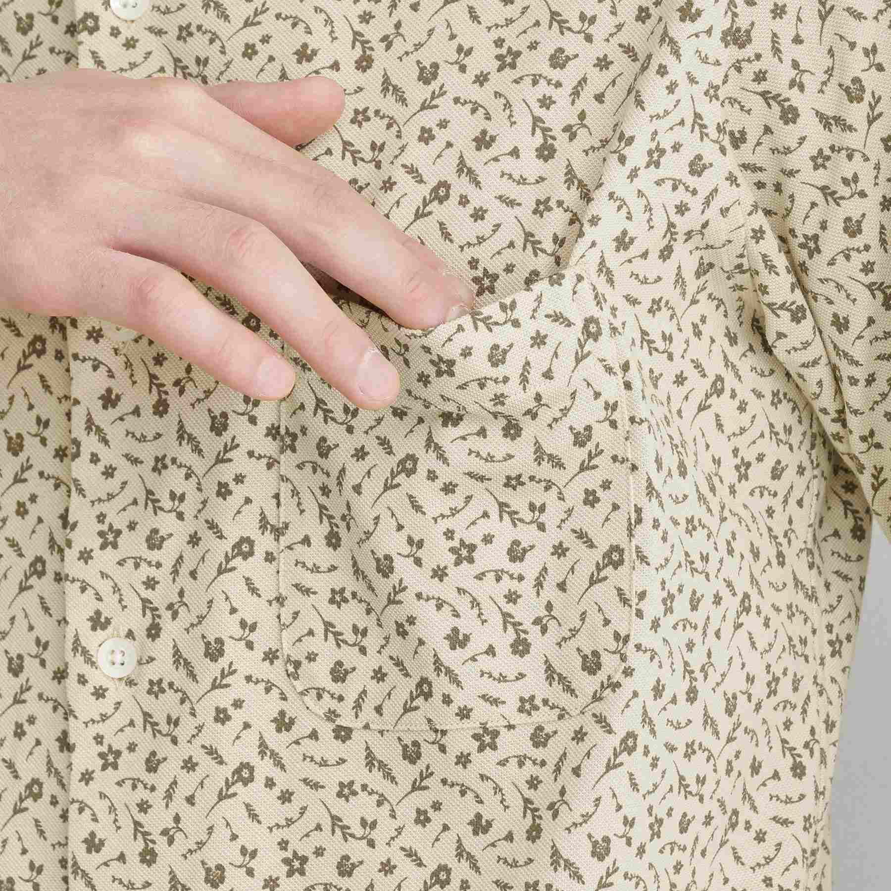 タケオキクチ TAKEO KIKUCHI クールマックス 鹿の子 プリント シャツ （ホワイト(001)） ホワイト(001)